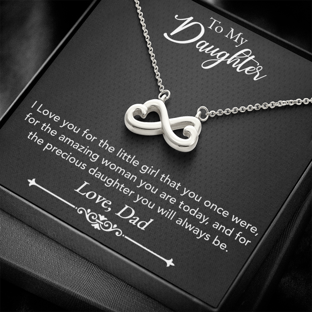 Best Gifts 305-To My Daughter Endless Love Necklace with Heart Infinity Pendant from Dad