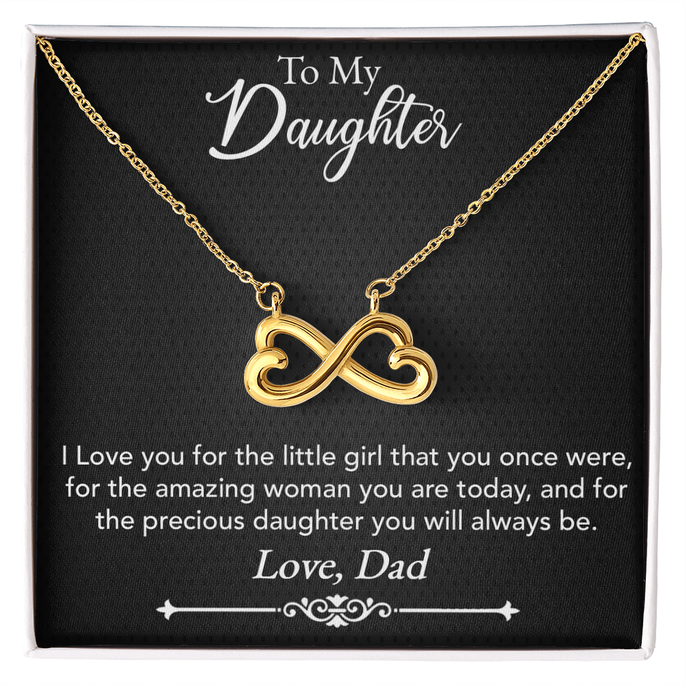 Best Gifts 305-To My Daughter Endless Love Necklace with Heart Infinity Pendant from Dad