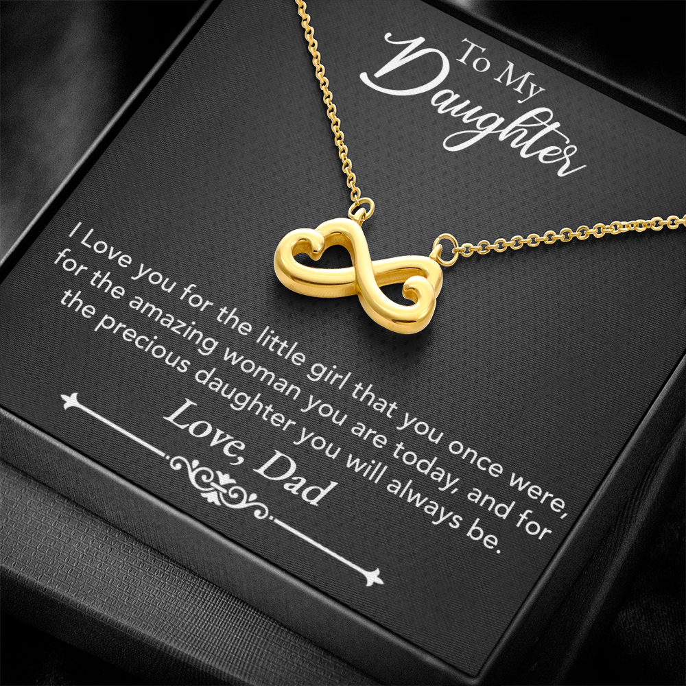 Best Gifts 305-To My Daughter Endless Love Necklace with Heart Infinity Pendant from Dad