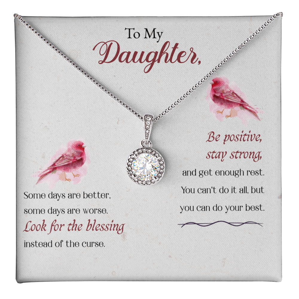 Best Gifts 305-To My Daughter Eternal Hope CZ Pendant Necklace Gift from Mom or Dad