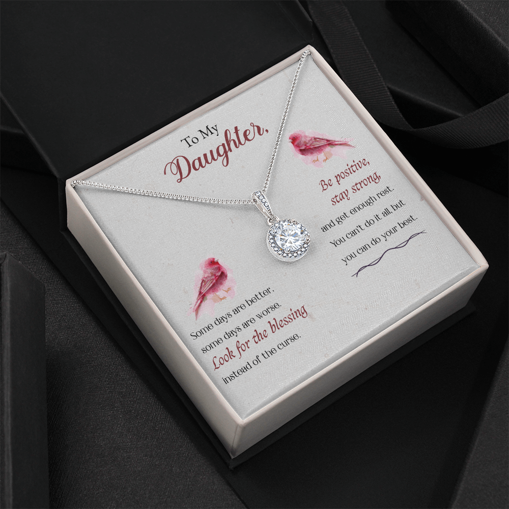 Best Gifts 305-To My Daughter Eternal Hope CZ Pendant Necklace Gift from Mom or Dad