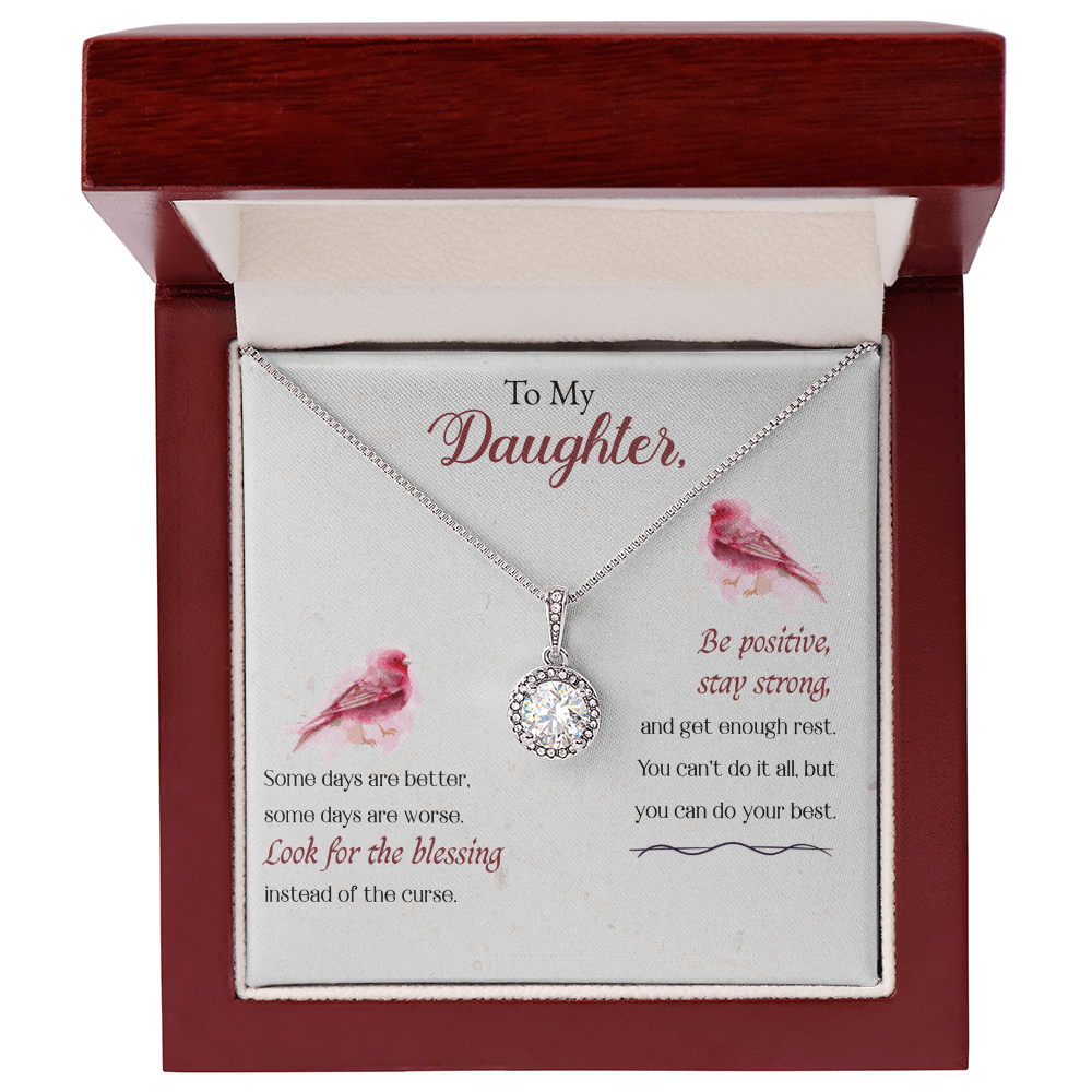 Best Gifts 305-To My Daughter Eternal Hope CZ Pendant Necklace Gift from Mom or Dad