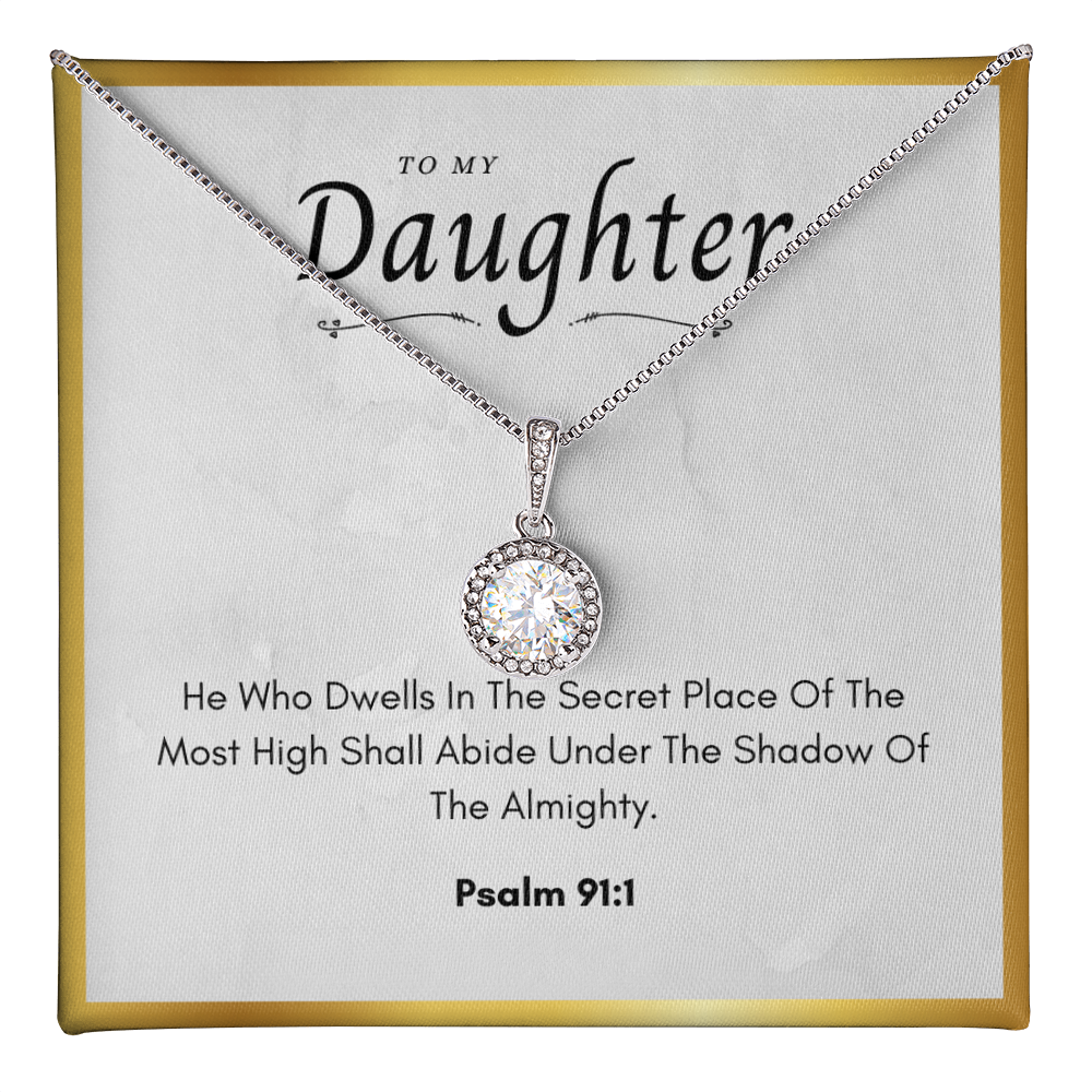 Best Gifts 305-To My Daughter Eternal Hope Necklace with Psalm 91:1 Card from Mom or Dad