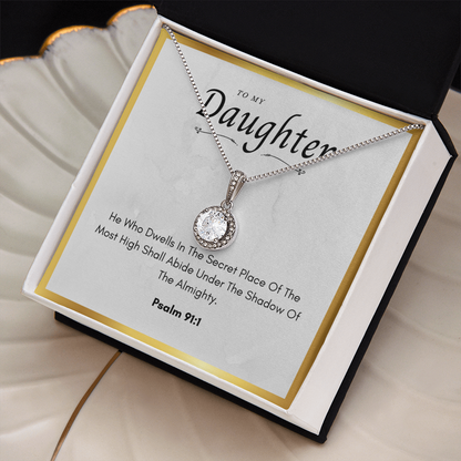 Best Gifts 305-To My Daughter Eternal Hope Necklace with Psalm 91:1 Card from Mom or Dad