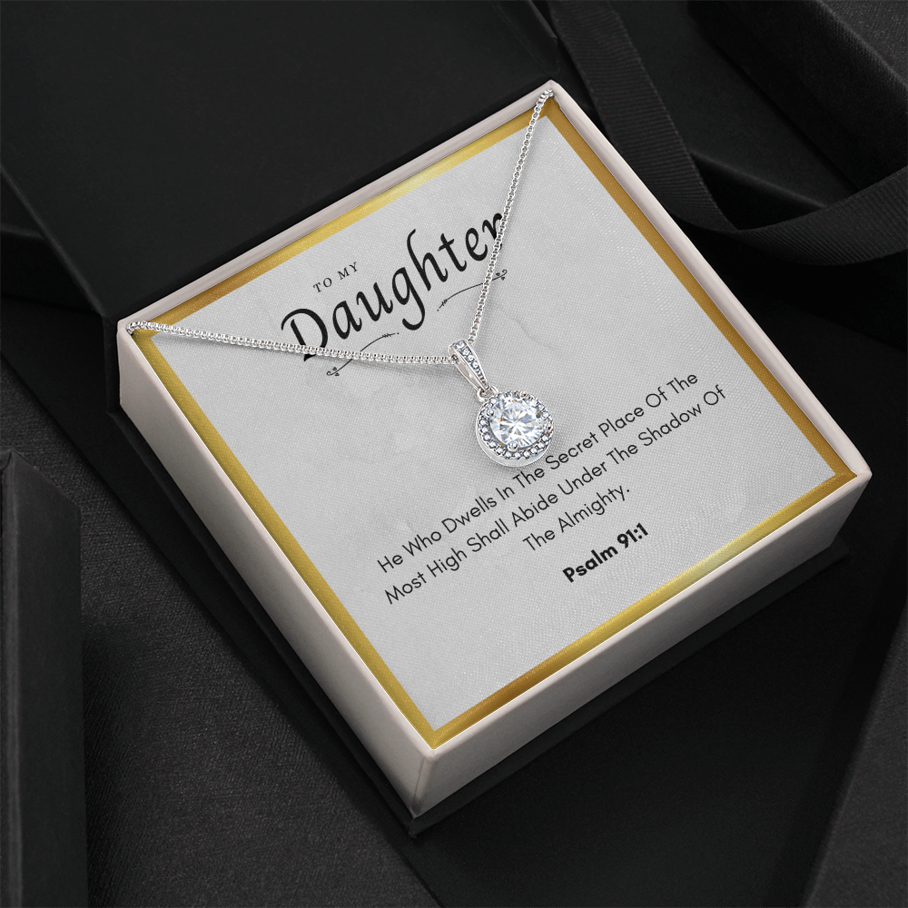 Best Gifts 305-To My Daughter Eternal Hope Necklace with Psalm 91:1 Card from Mom or Dad