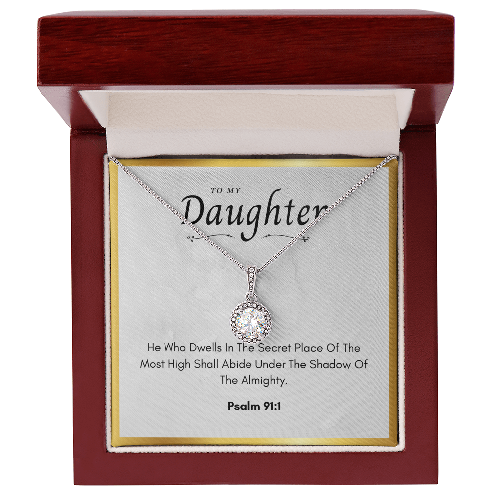 Best Gifts 305-To My Daughter Eternal Hope Necklace with Psalm 91:1 Card from Mom or Dad