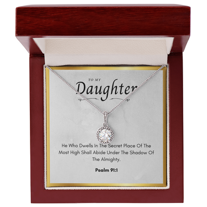 Best Gifts 305-To My Daughter Eternal Hope Necklace with Psalm 91:1 Card from Mom or Dad