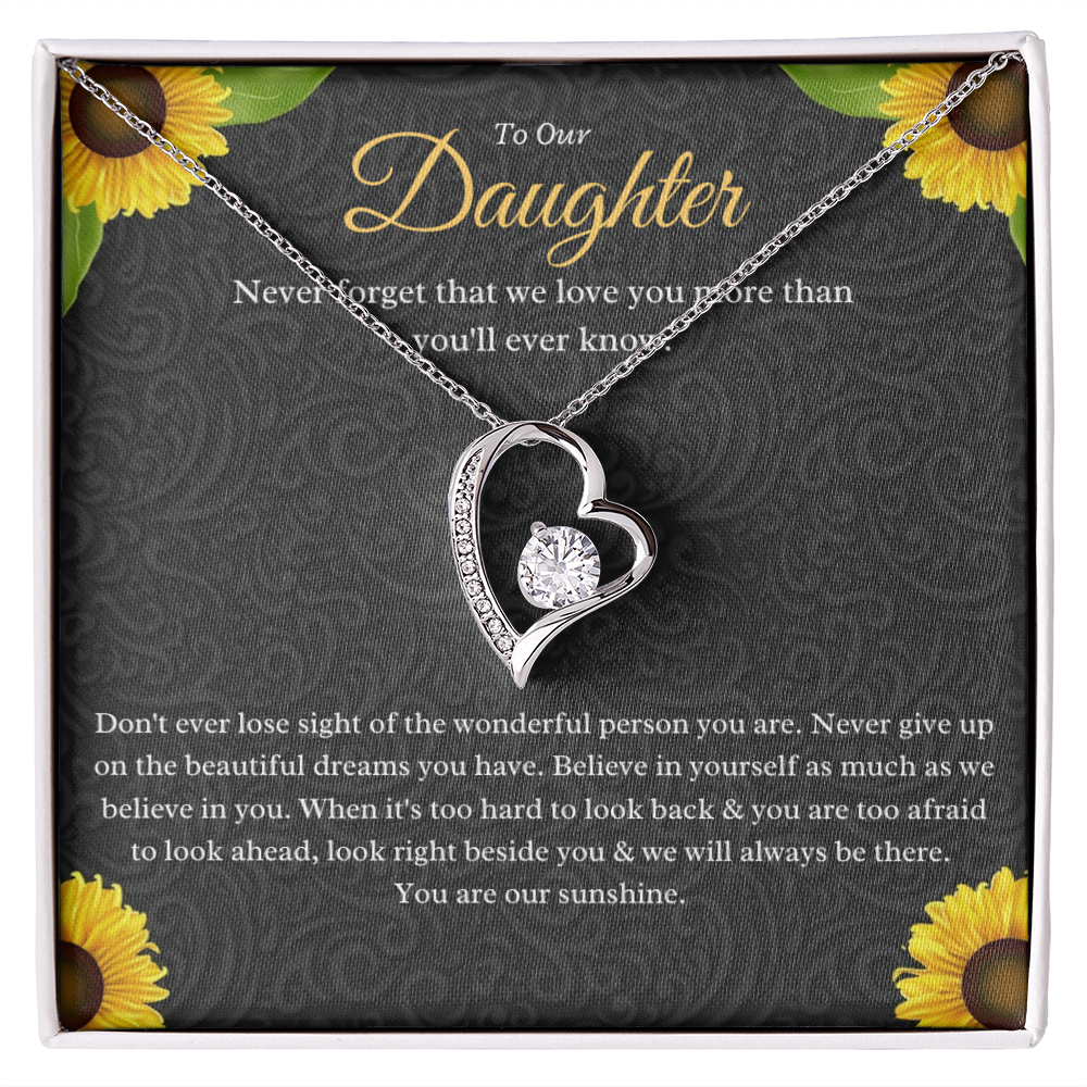 Best Gifts 305-To My Daughter Forever Love Necklace with CZ Crystal Heart Pendant