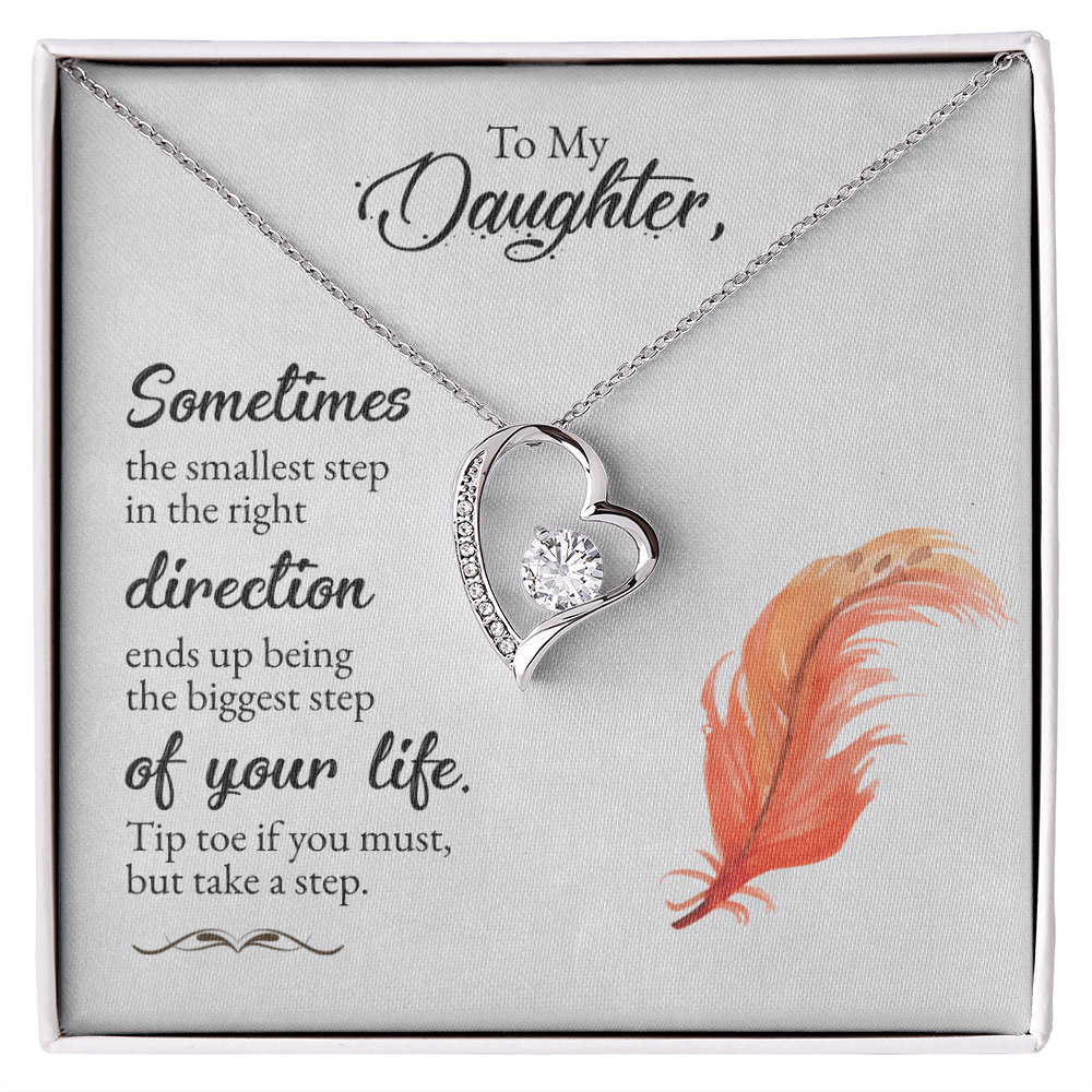 Best Gifts 305-To My Daughter Heart Necklace Encouraging Gift from Mom or Dad