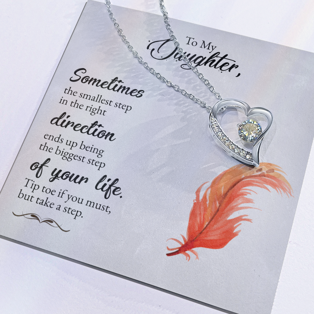 Best Gifts 305-To My Daughter Heart Necklace Encouraging Gift from Mom or Dad