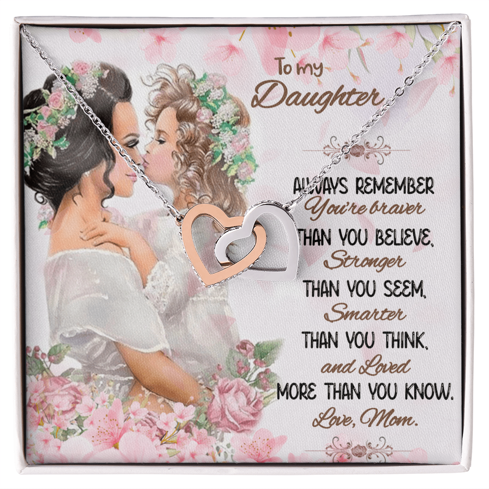 Best Gifts 305-To My Daughter Interlocking Hearts Necklace Gift from Mom