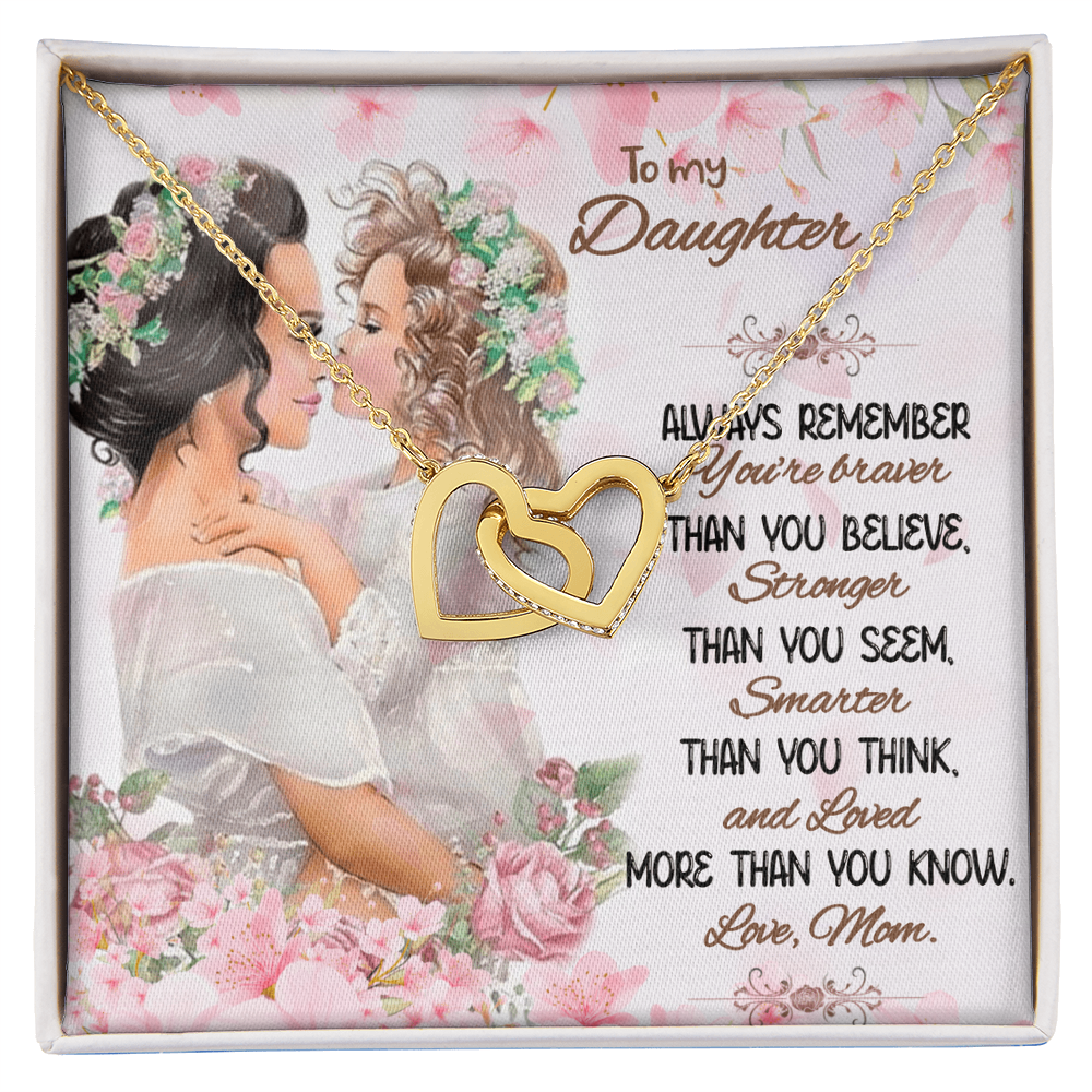 Best Gifts 305-To My Daughter Interlocking Hearts Necklace Gift from Mom