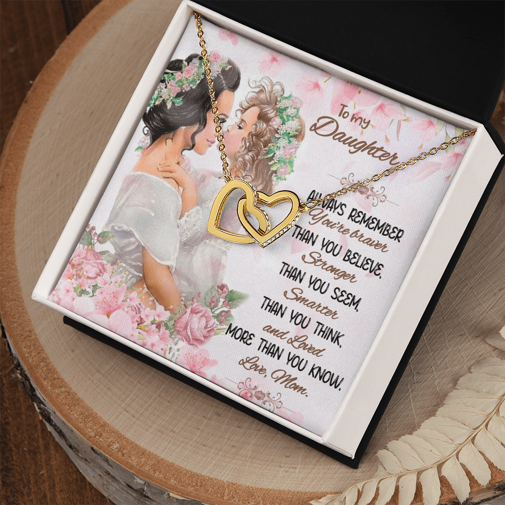 Best Gifts 305-To My Daughter Interlocking Hearts Necklace Gift from Mom