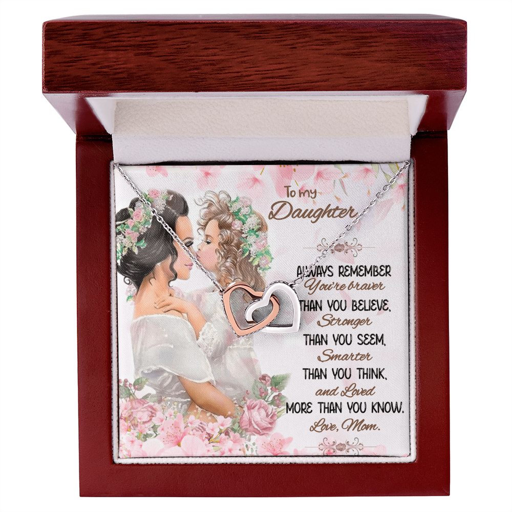 Best Gifts 305-To My Daughter Interlocking Hearts Necklace Gift from Mom