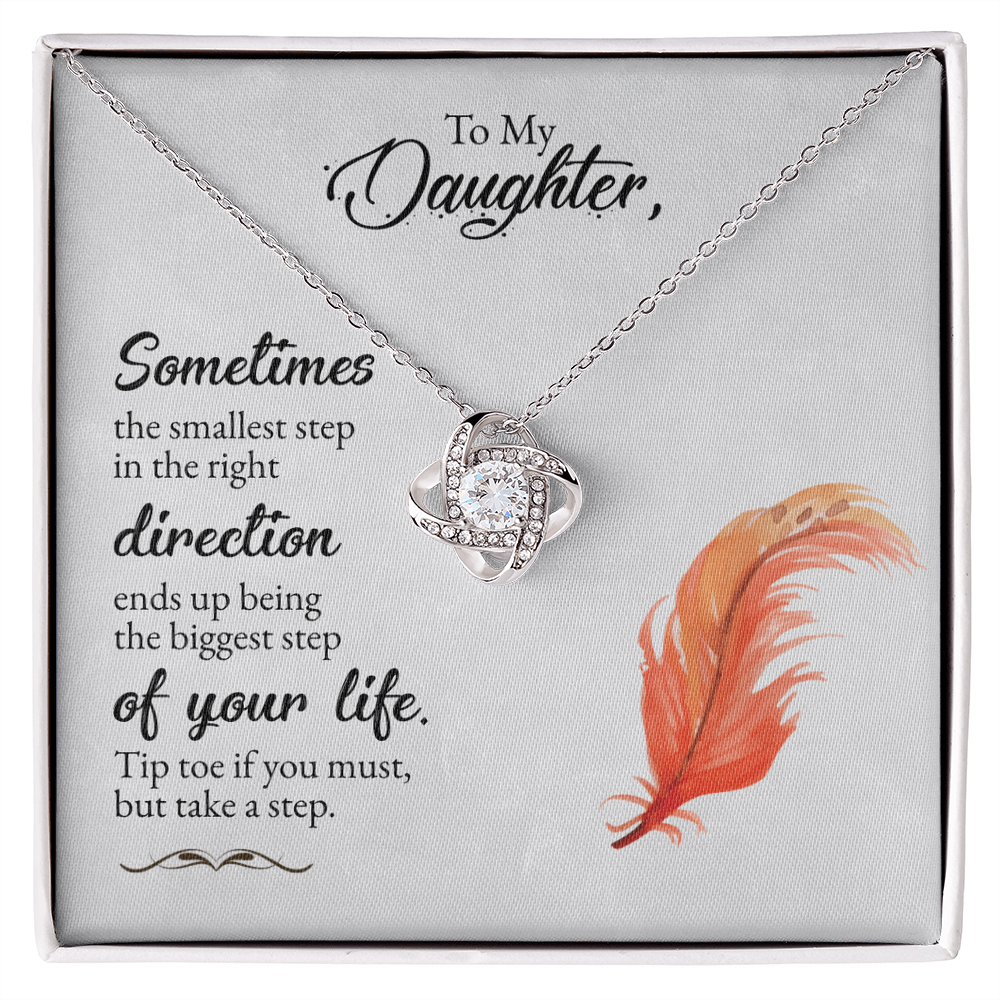 Best Gifts 305-To My Daughter Love Knot Necklace Encouraging Gift from Parents