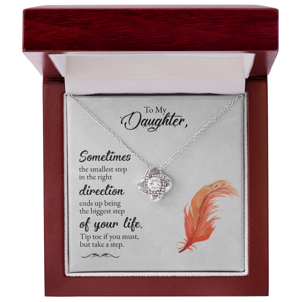 Best Gifts 305-To My Daughter Love Knot Necklace Encouraging Gift from Parents