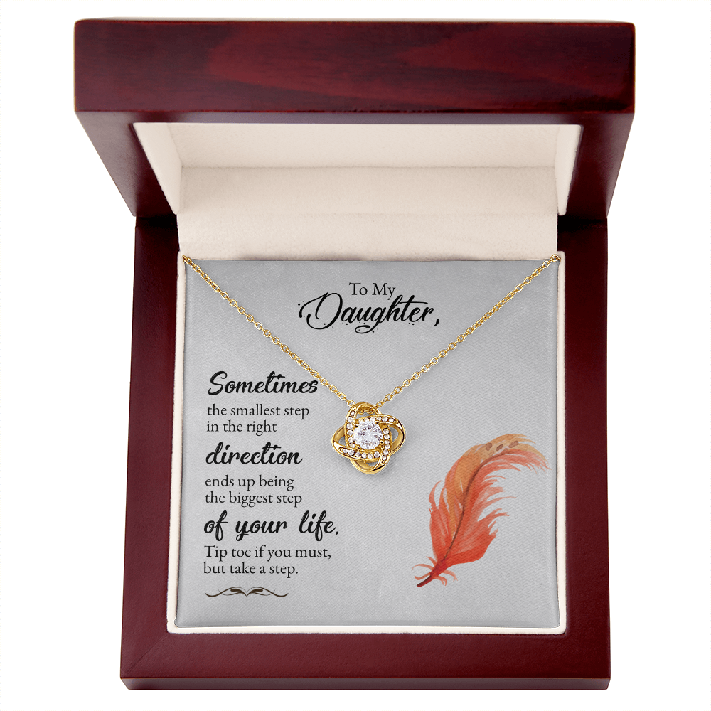 Best Gifts 305-To My Daughter Love Knot Necklace Encouraging Gift from Parents