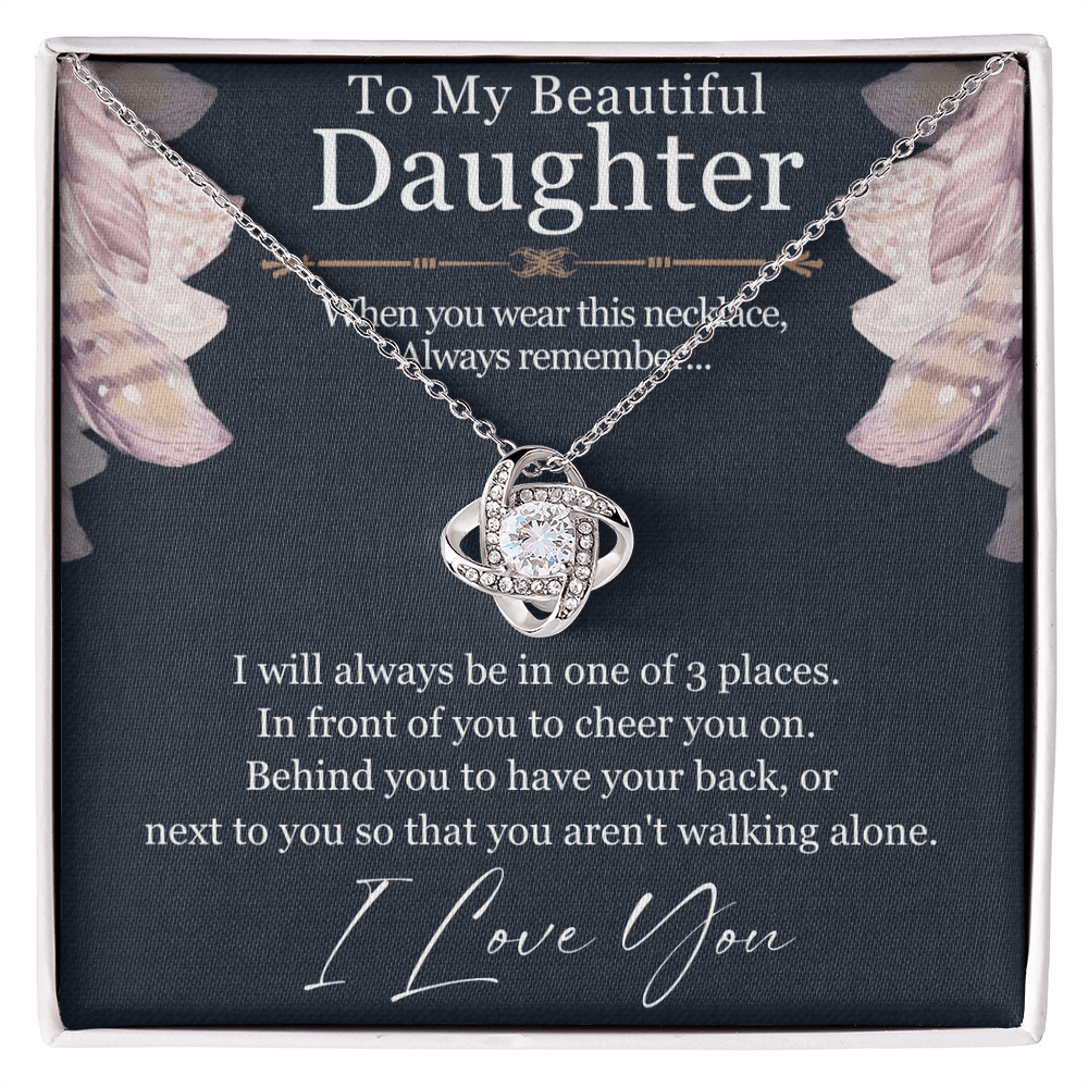 Best Gifts 305-To My Daughter Love Knot Necklace Gift from Mom or Dad
