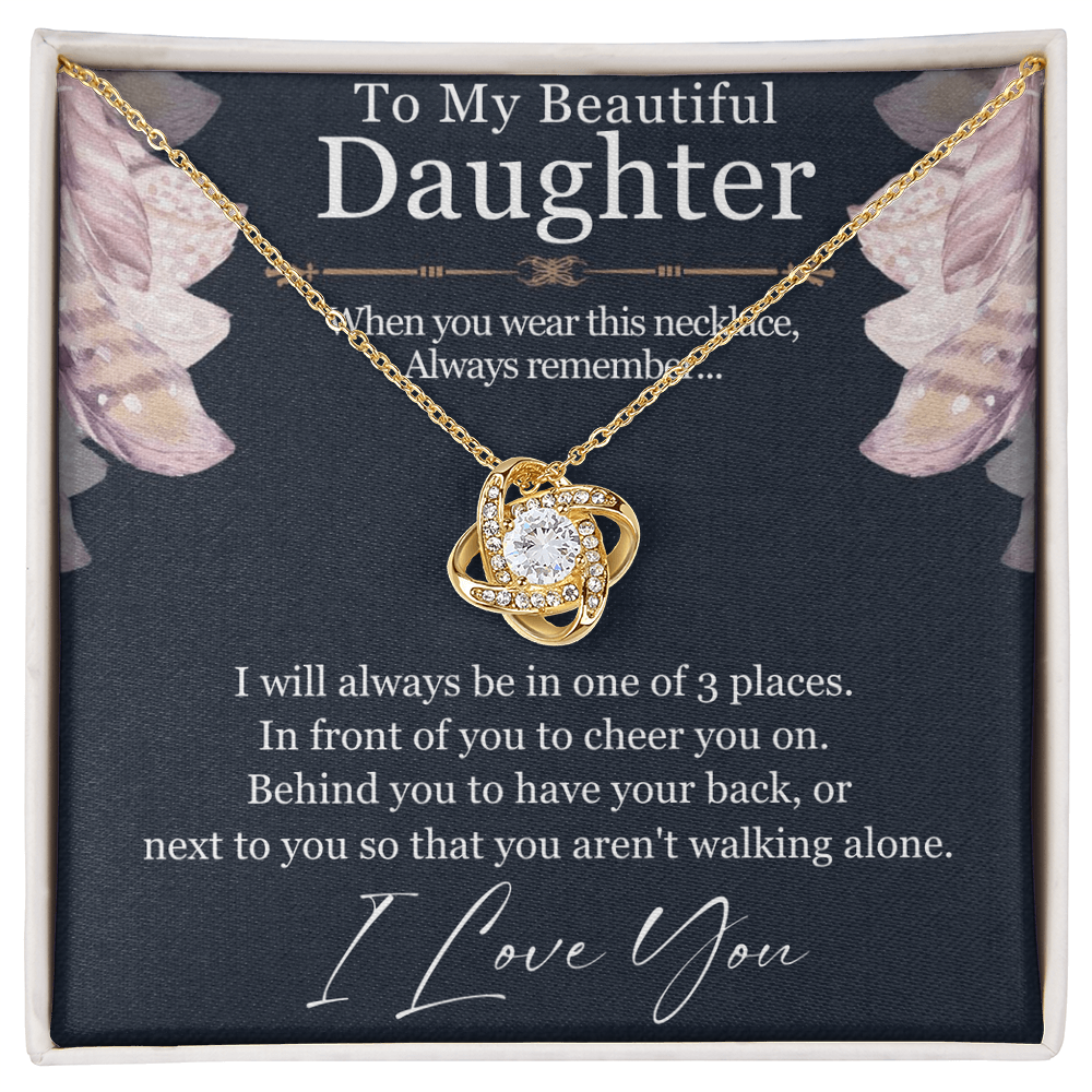 Best Gifts 305-To My Daughter Love Knot Necklace Gift from Mom or Dad