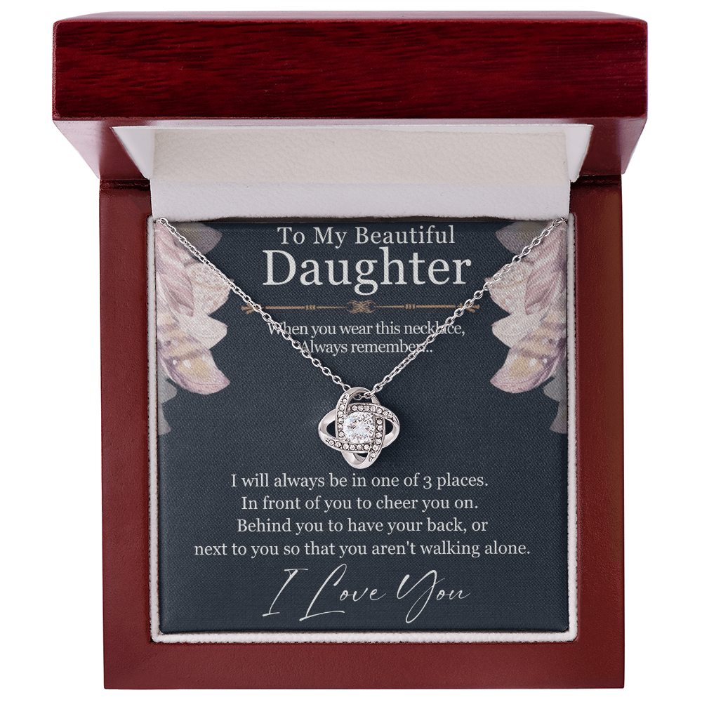 Best Gifts 305-To My Daughter Love Knot Necklace Gift from Mom or Dad