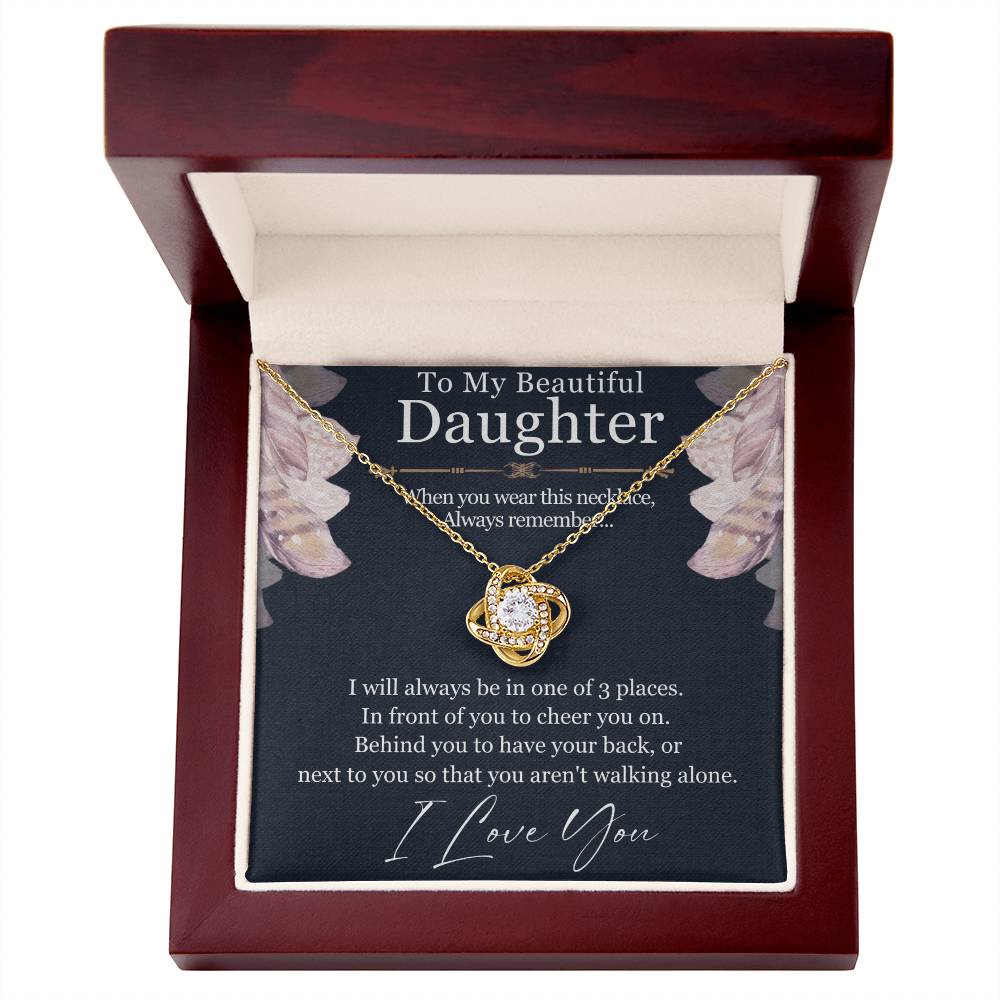 Best Gifts 305-To My Daughter Love Knot Necklace Gift from Mom or Dad