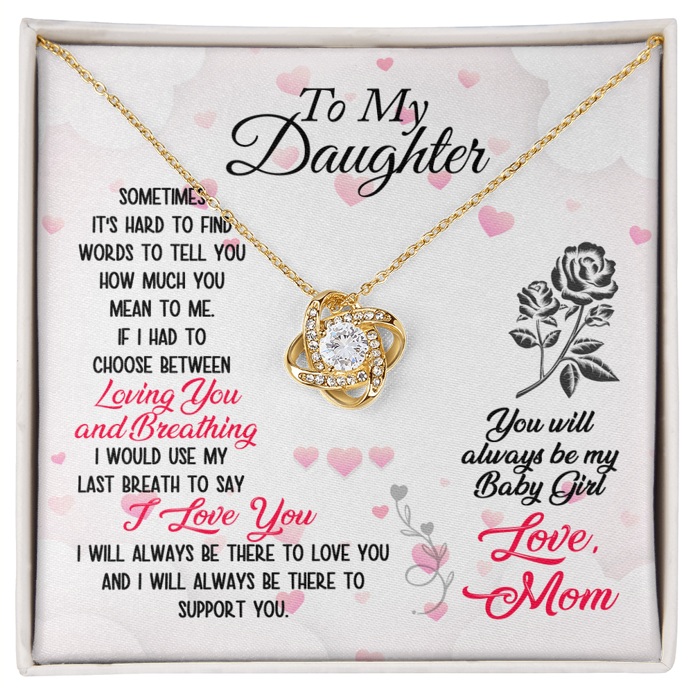 Best Gifts 305-To My Daughter Love Knot Necklace with Heartfelt Message from Mom