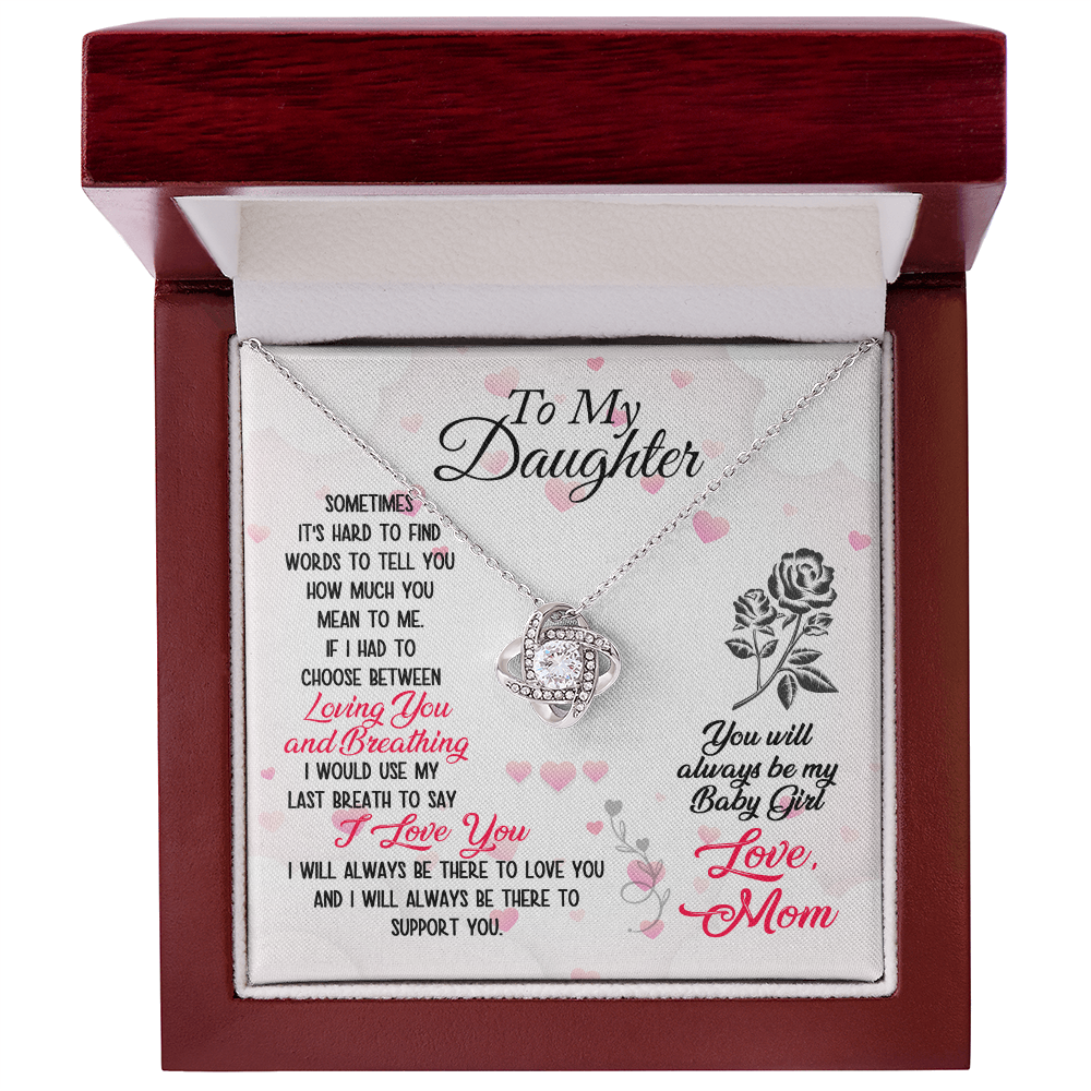 Best Gifts 305-To My Daughter Love Knot Necklace with Heartfelt Message from Mom