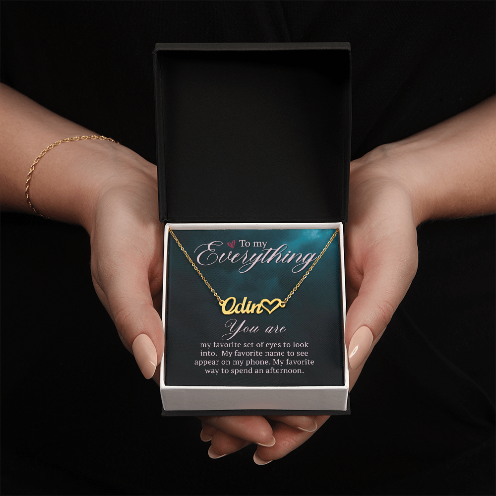 Best Gifts 305-To My Everything Heart Name Necklace for Her Romantic Gift
