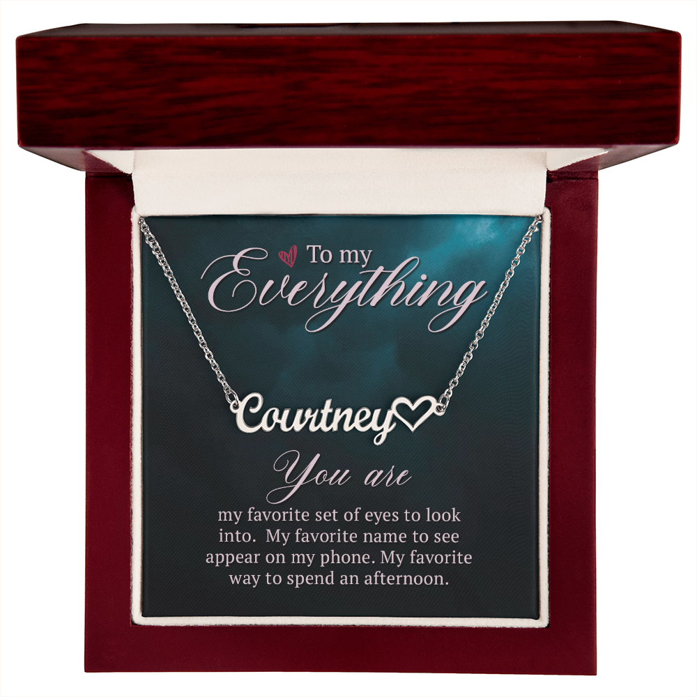 Best Gifts 305-To My Everything Heart Name Necklace for Her Romantic Gift