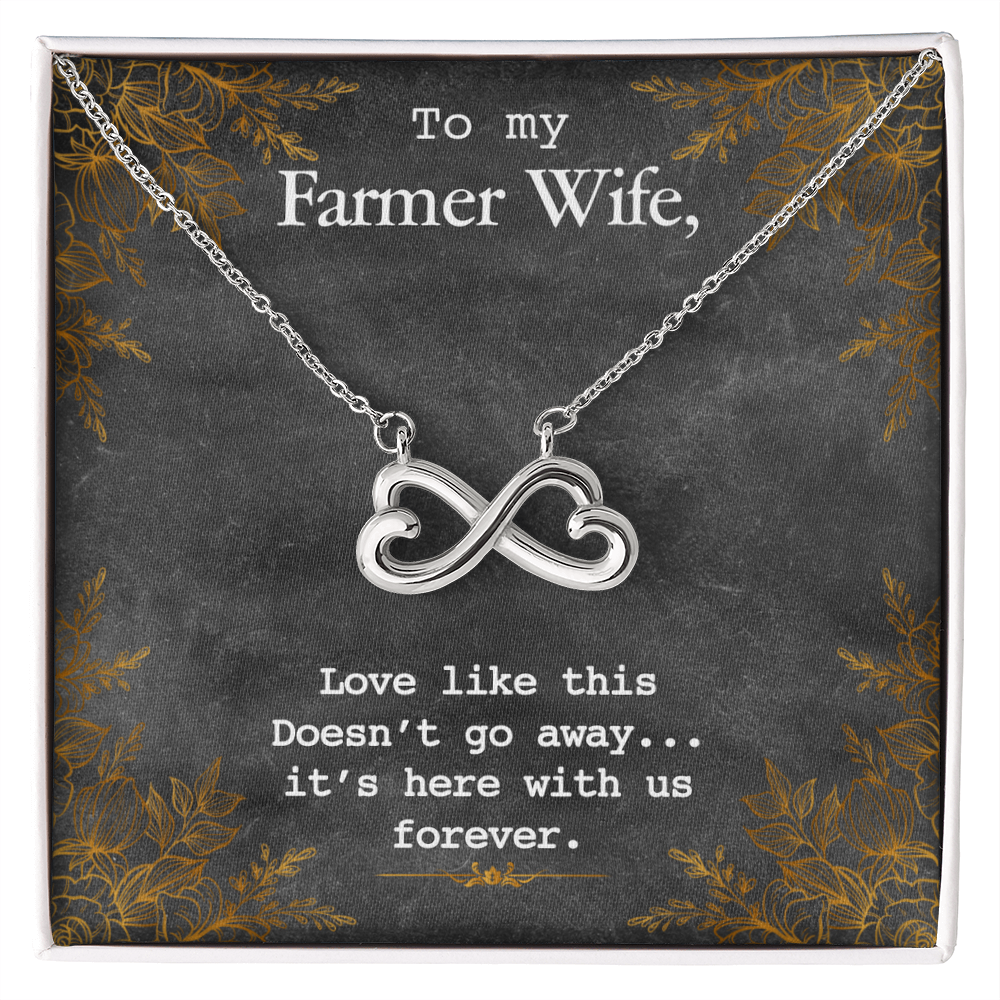 Best Gifts 305-To My Farmer Wife Endless Love Necklace Heart Infinity Pendant Gift for Her
