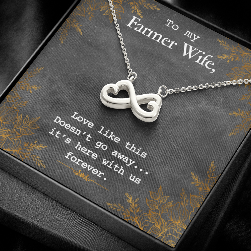 Best Gifts 305-To My Farmer Wife Endless Love Necklace Heart Infinity Pendant Gift for Her