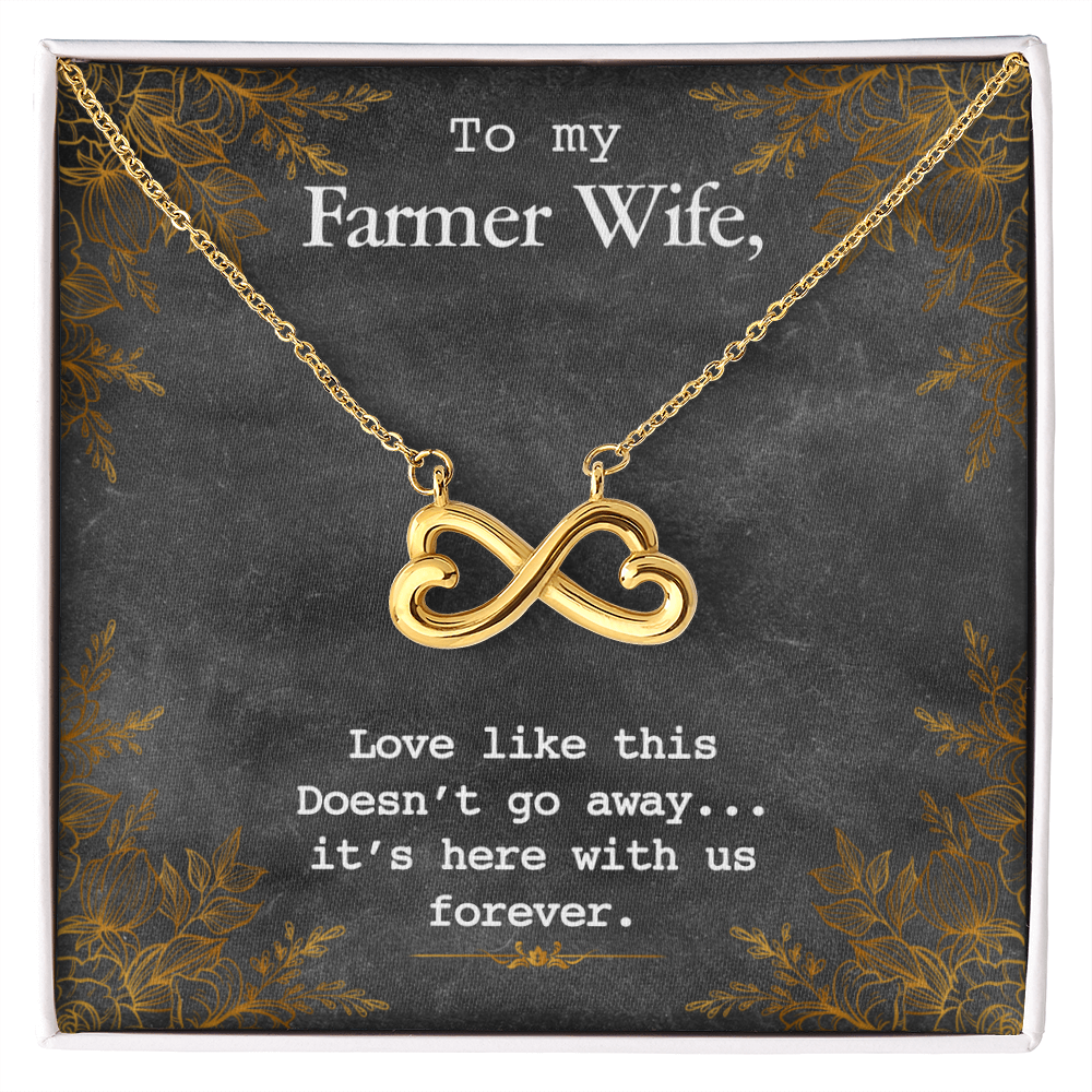 Best Gifts 305-To My Farmer Wife Endless Love Necklace Heart Infinity Pendant Gift for Her