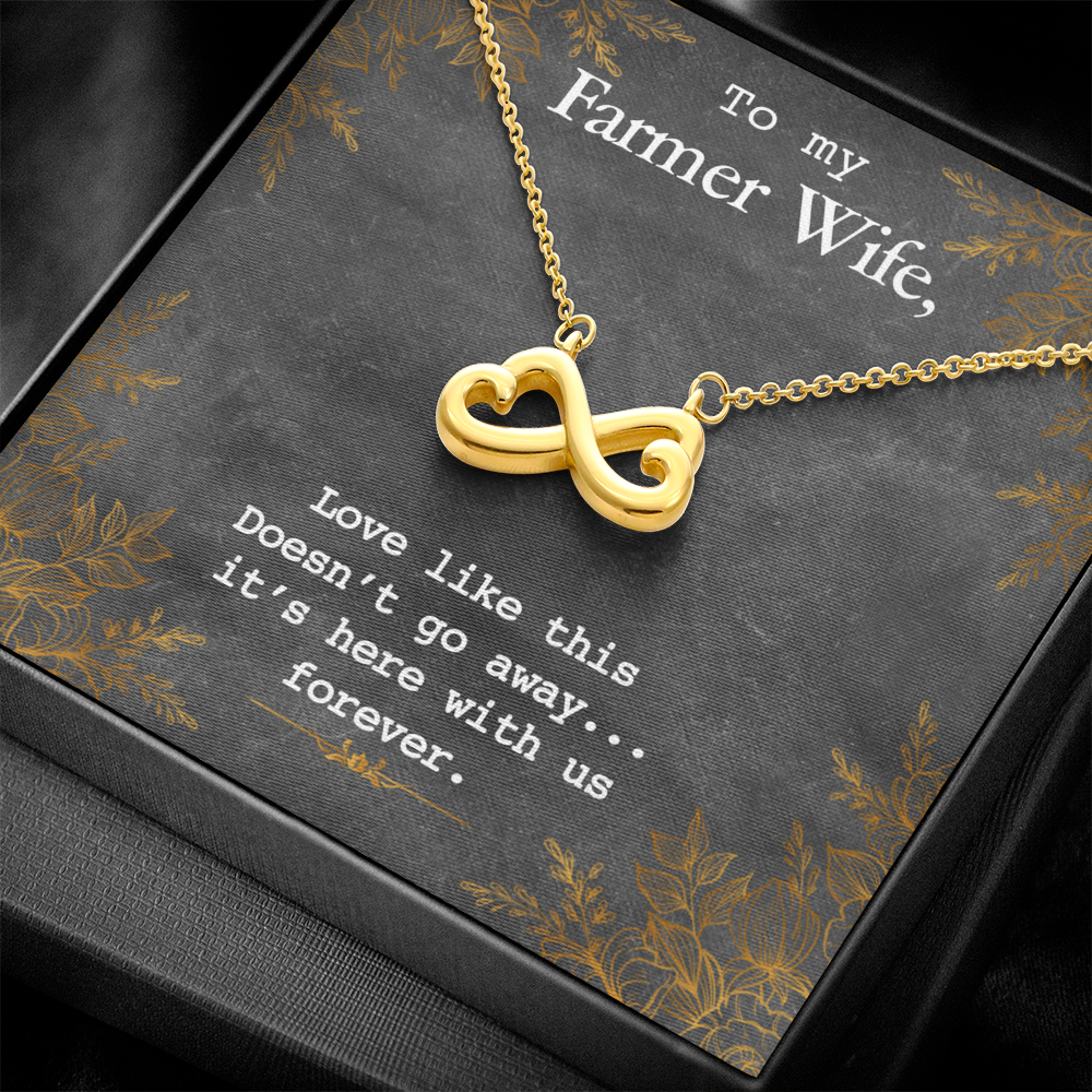 Best Gifts 305-To My Farmer Wife Endless Love Necklace Heart Infinity Pendant Gift for Her