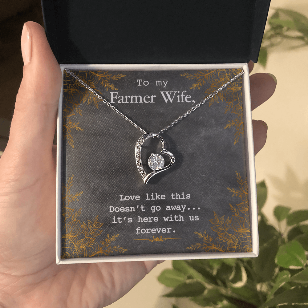 Best Gifts 305-To My Farmer Wife Forever Love Necklace with CZ Heart Pendant Gift for Her