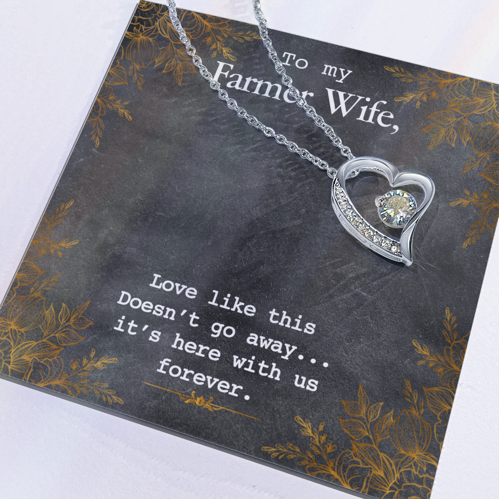 Best Gifts 305-To My Farmer Wife Forever Love Necklace with CZ Heart Pendant Gift for Her