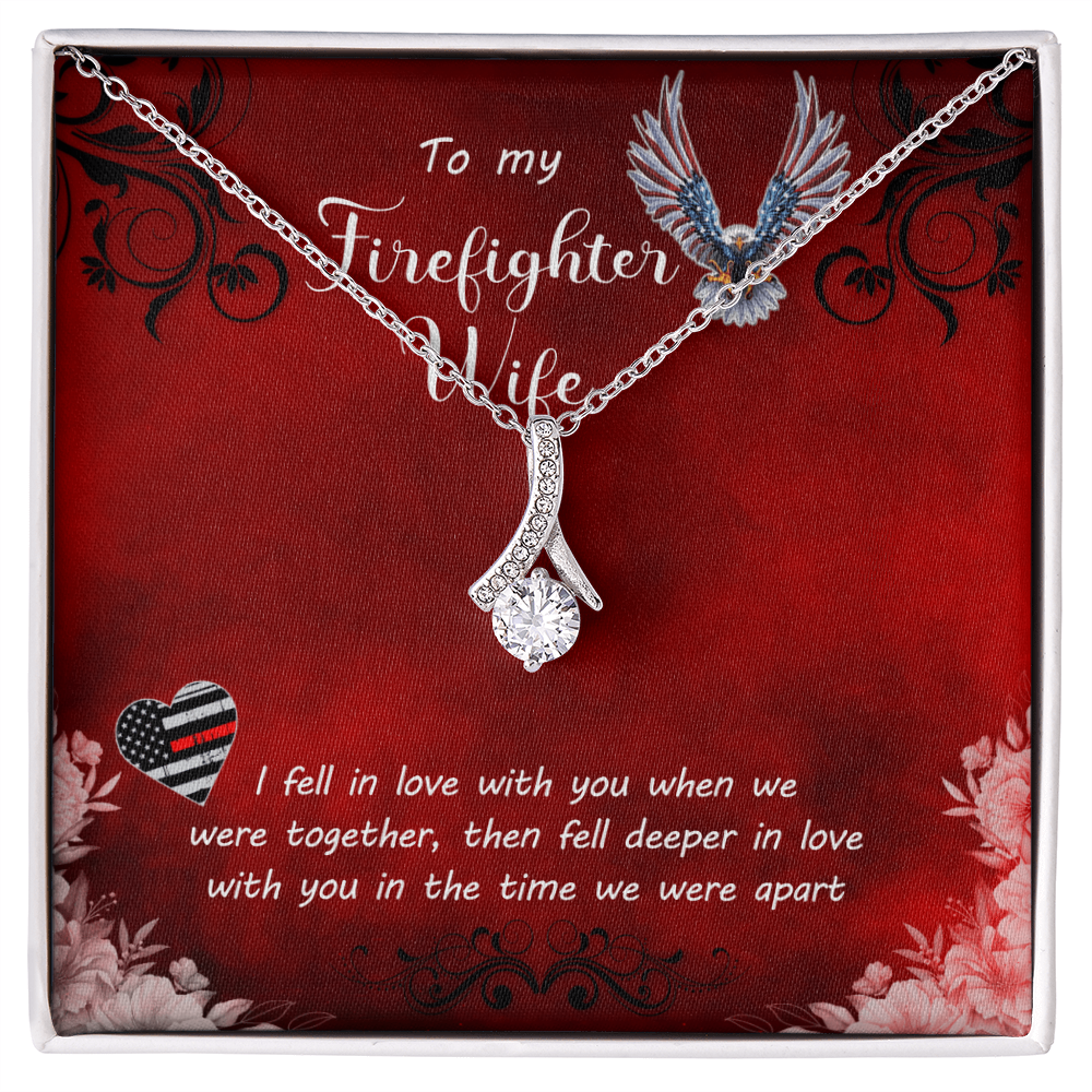 Best Gifts 305-To My Firefighter Wife Heart-Shaped Cubic Zirconia Necklace