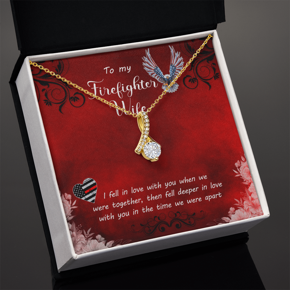 Best Gifts 305-To My Firefighter Wife Heart-Shaped Cubic Zirconia Necklace