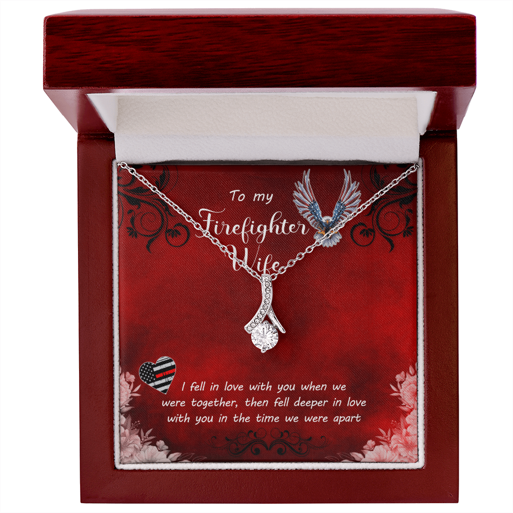 Best Gifts 305-To My Firefighter Wife Heart-Shaped Cubic Zirconia Necklace