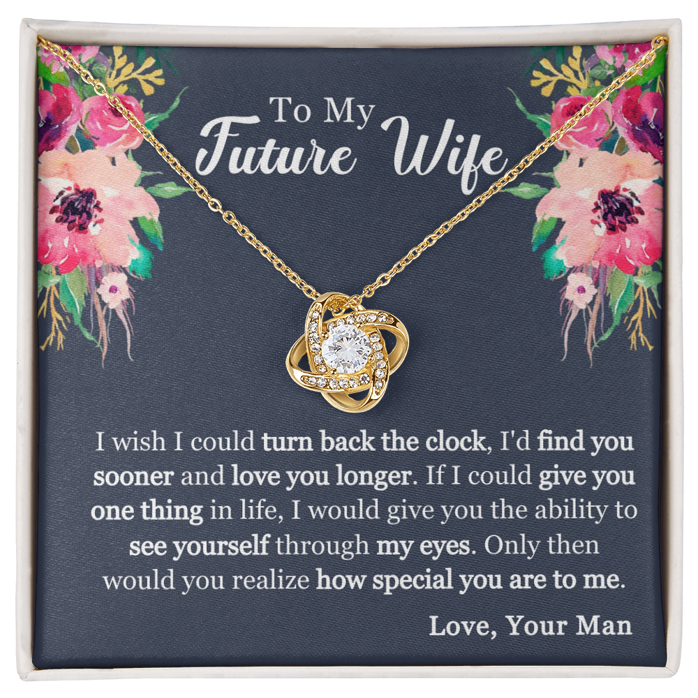 Best Gifts 305-To My Future Wife Love Knot Necklace with Cubic Zirconia - Elegant Gift for Her