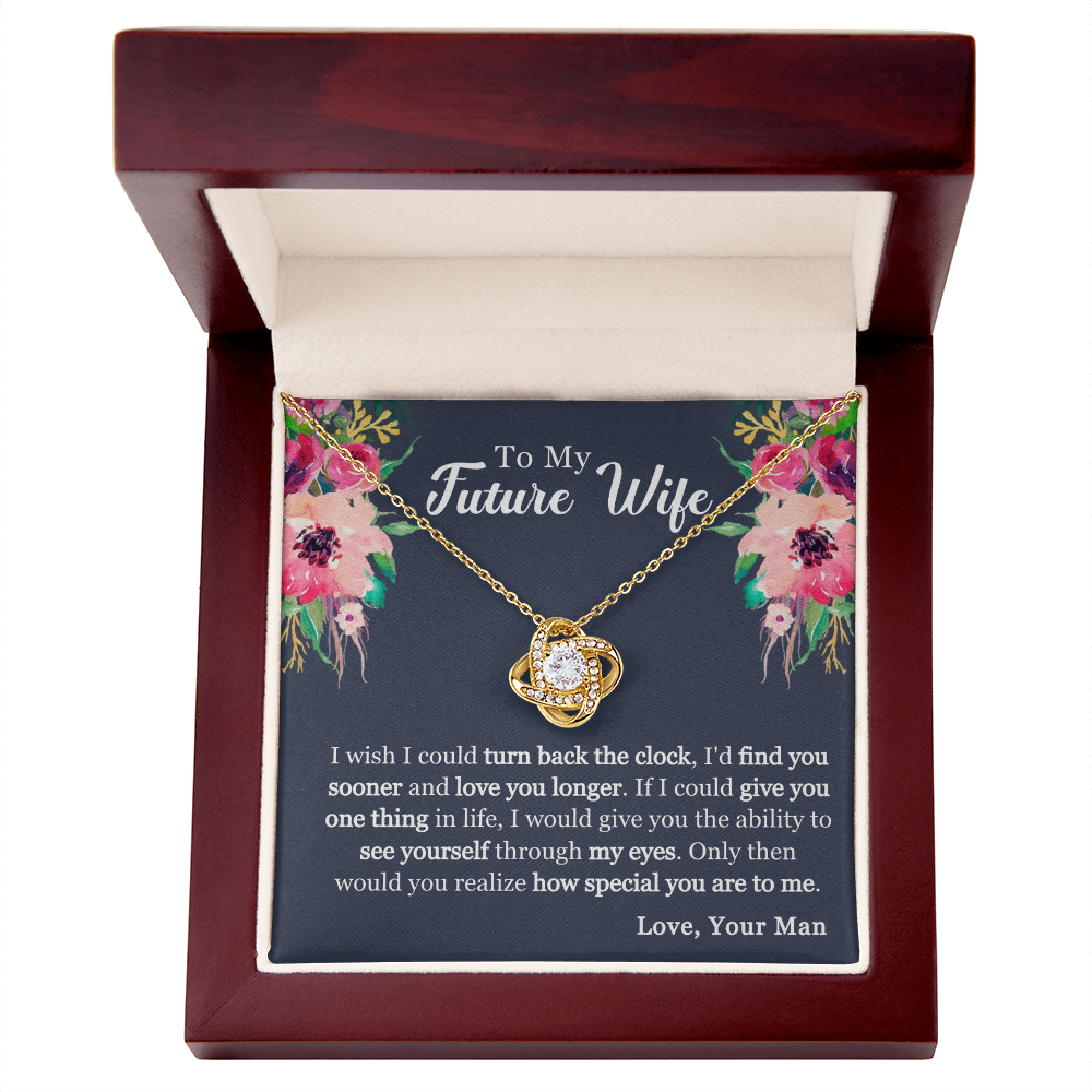 Best Gifts 305-To My Future Wife Love Knot Necklace with Cubic Zirconia - Elegant Gift for Her