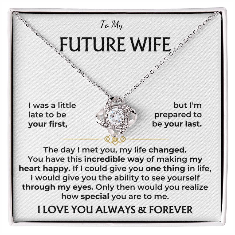 Best Gifts 305-To My Future Wife Love Knot Necklace with Cubic Zirconia Pendant