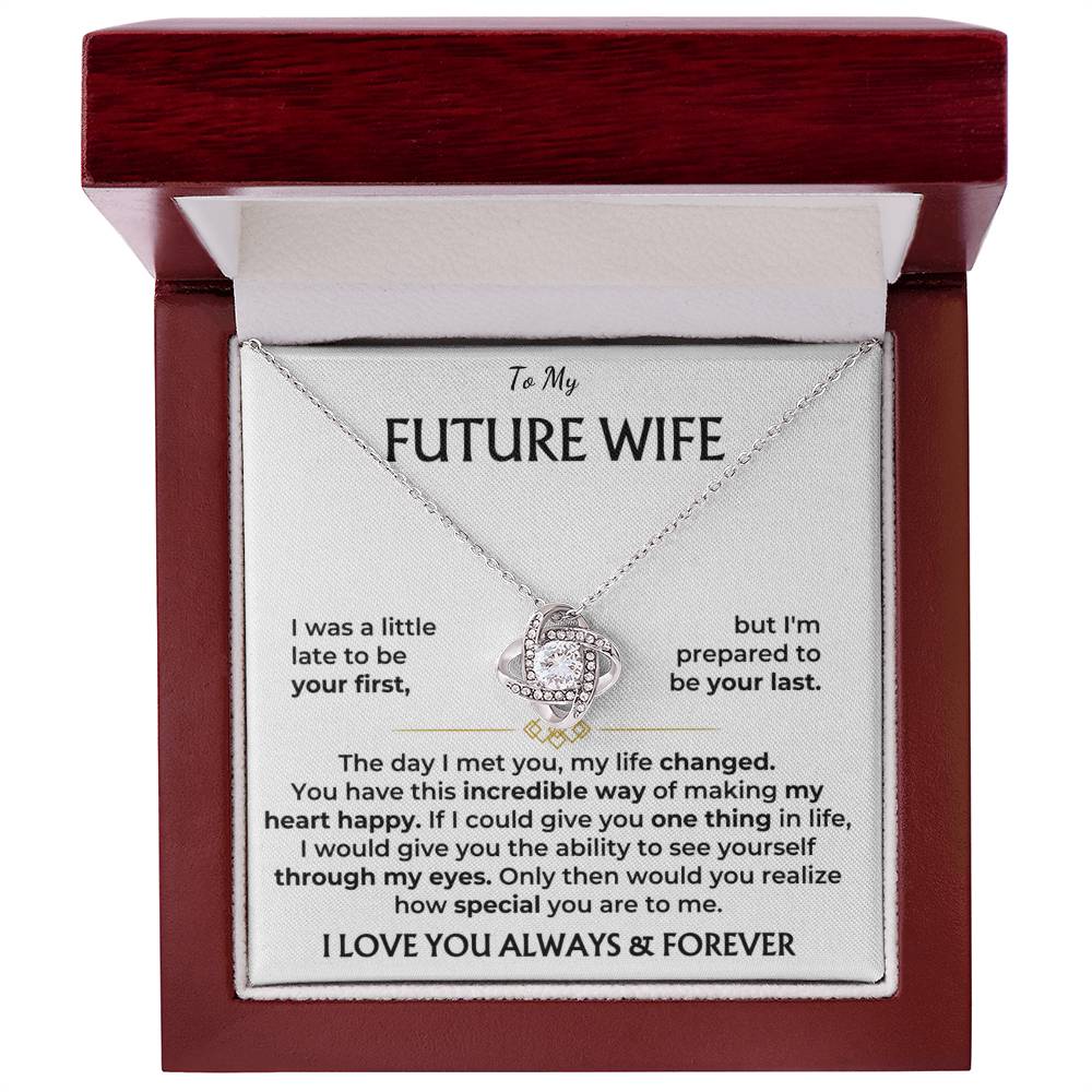 Best Gifts 305-To My Future Wife Love Knot Necklace with Cubic Zirconia Pendant