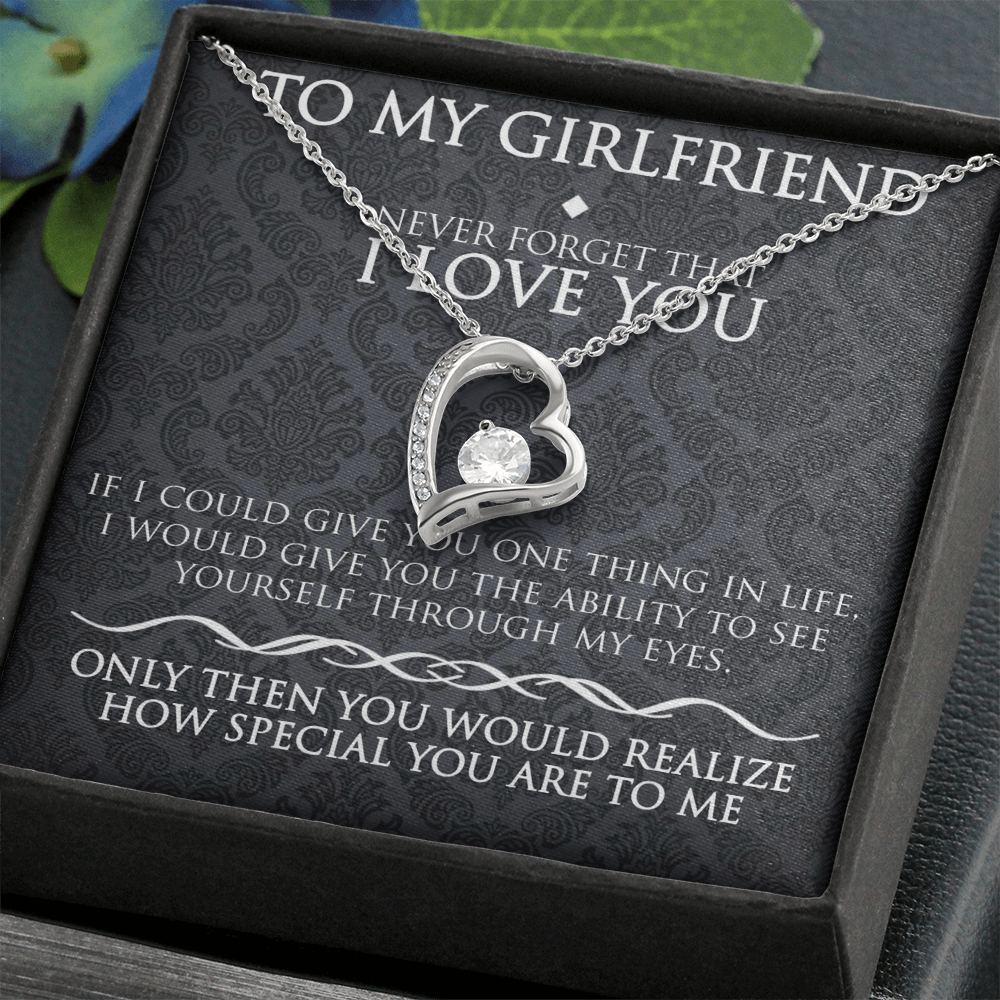 Best Gifts 305-To My Girlfriend Forever Love Heart Pendant Necklace from Boyfriend