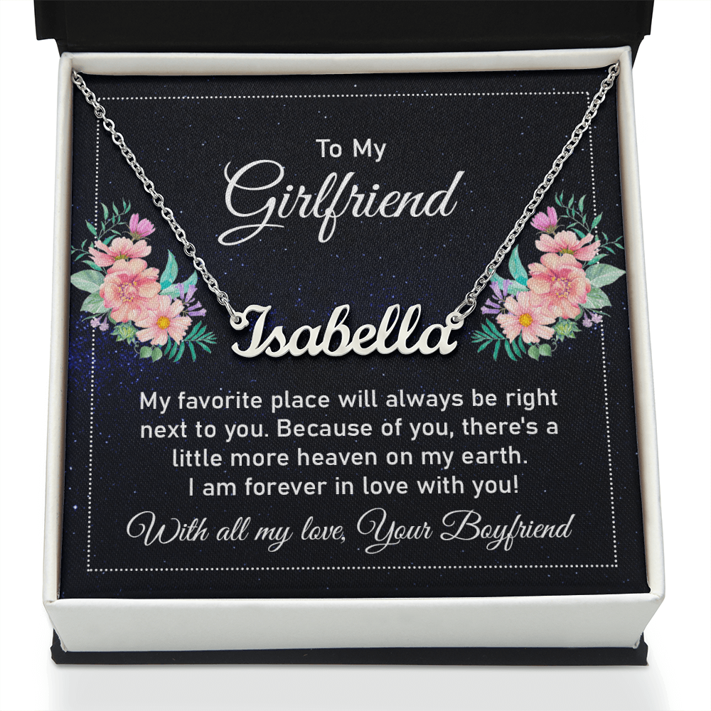 Best Gifts 305-To My Girlfriend Personalized Cursive Name Necklace with Adjustable Cable Chain
