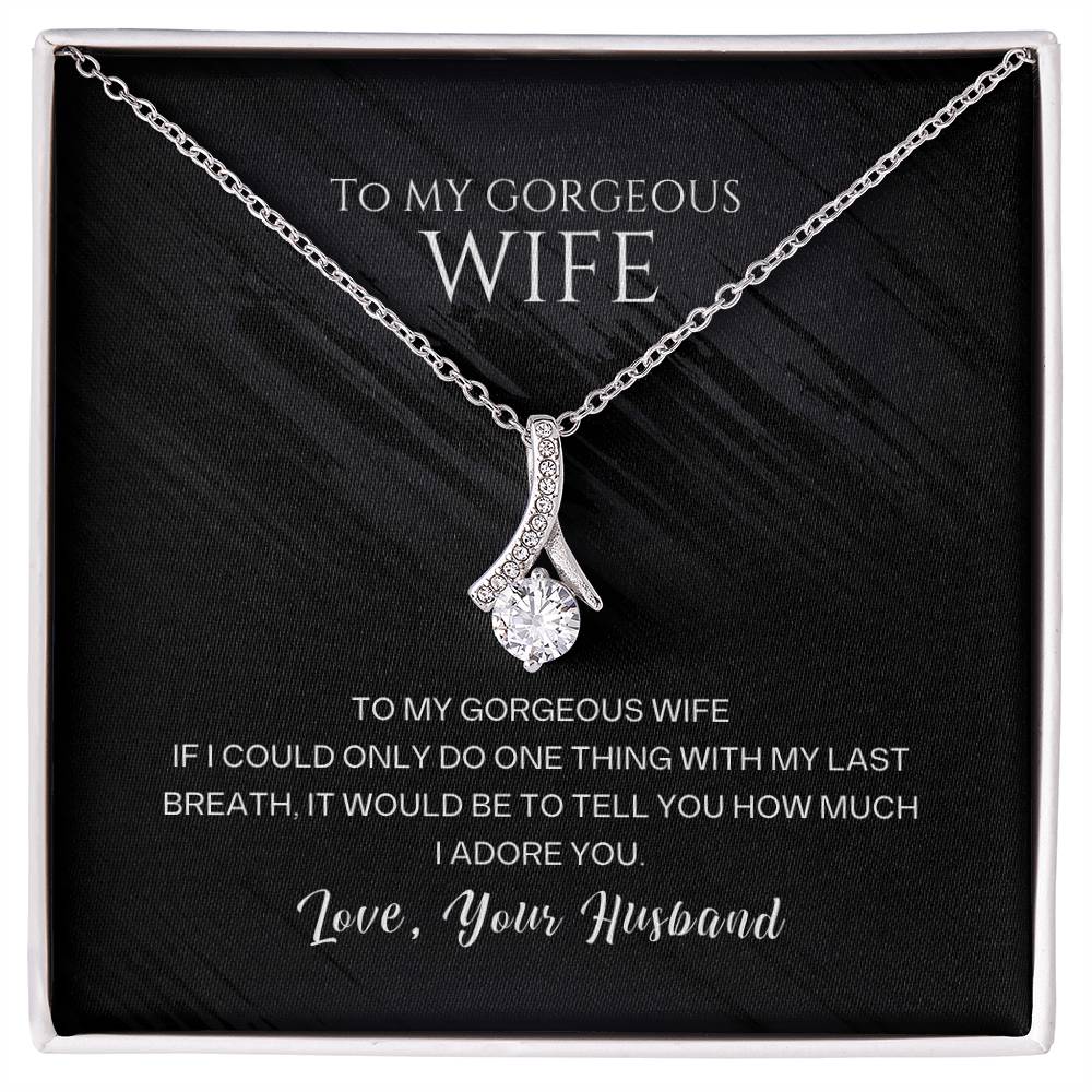 Best Gifts 305-To My Gorgeous Wife Ribbon Pendant Necklace
