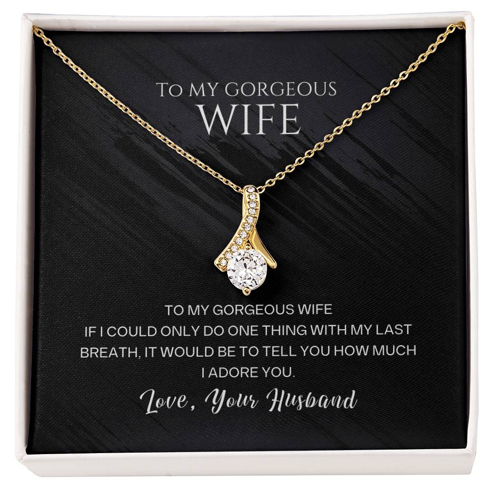 Best Gifts 305-To My Gorgeous Wife Ribbon Pendant Necklace