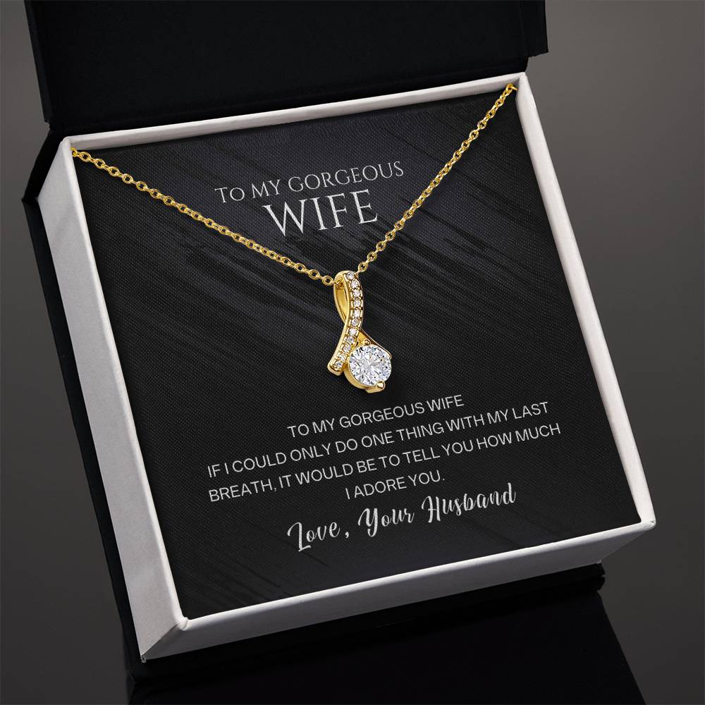 Best Gifts 305-To My Gorgeous Wife Ribbon Pendant Necklace