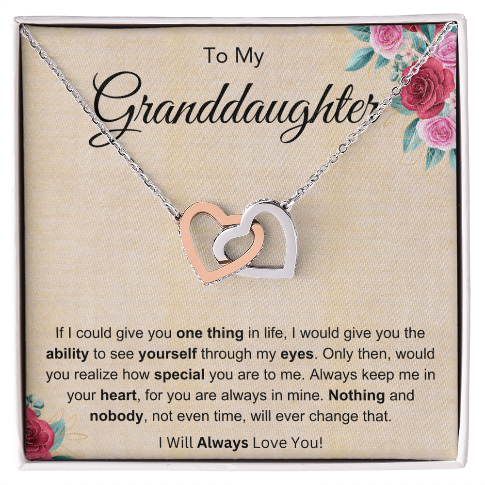 Best Gifts 305-To My Granddaughter Interlocking Hearts Necklace with Cubic Zirconia Card from Grandparent