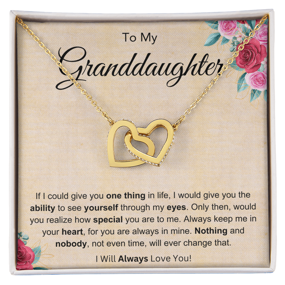 Best Gifts 305-To My Granddaughter Interlocking Hearts Necklace with Cubic Zirconia Card from Grandparent