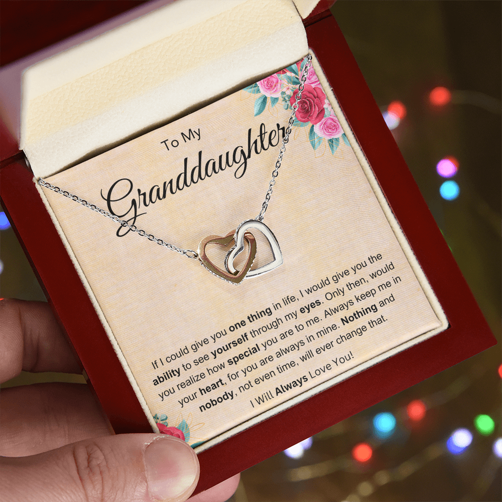 Best Gifts 305-To My Granddaughter Interlocking Hearts Necklace with Cubic Zirconia Card from Grandparent
